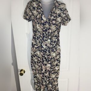 Vintage Christmas Holiday BYER TOO! CALIFORNIA Floral Party Dress"(#1,196)